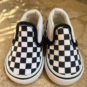 Vans Kids Black and White Checkered Sneakers